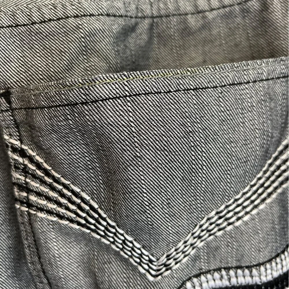 Vintage Y2K Red Ape Men Jeans Size 36 Gray Embroidered Denim Streetwear Skater